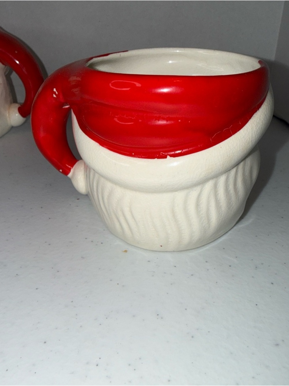 3” Japan made Santa Claus Ceramic Mug - Red and White Holiday Cup set of 4 - Picture 9 of 16